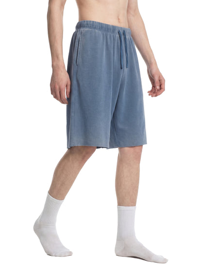 Saint Luciel Vintage Wash Sunfade Waffle Raw Hem Shorts