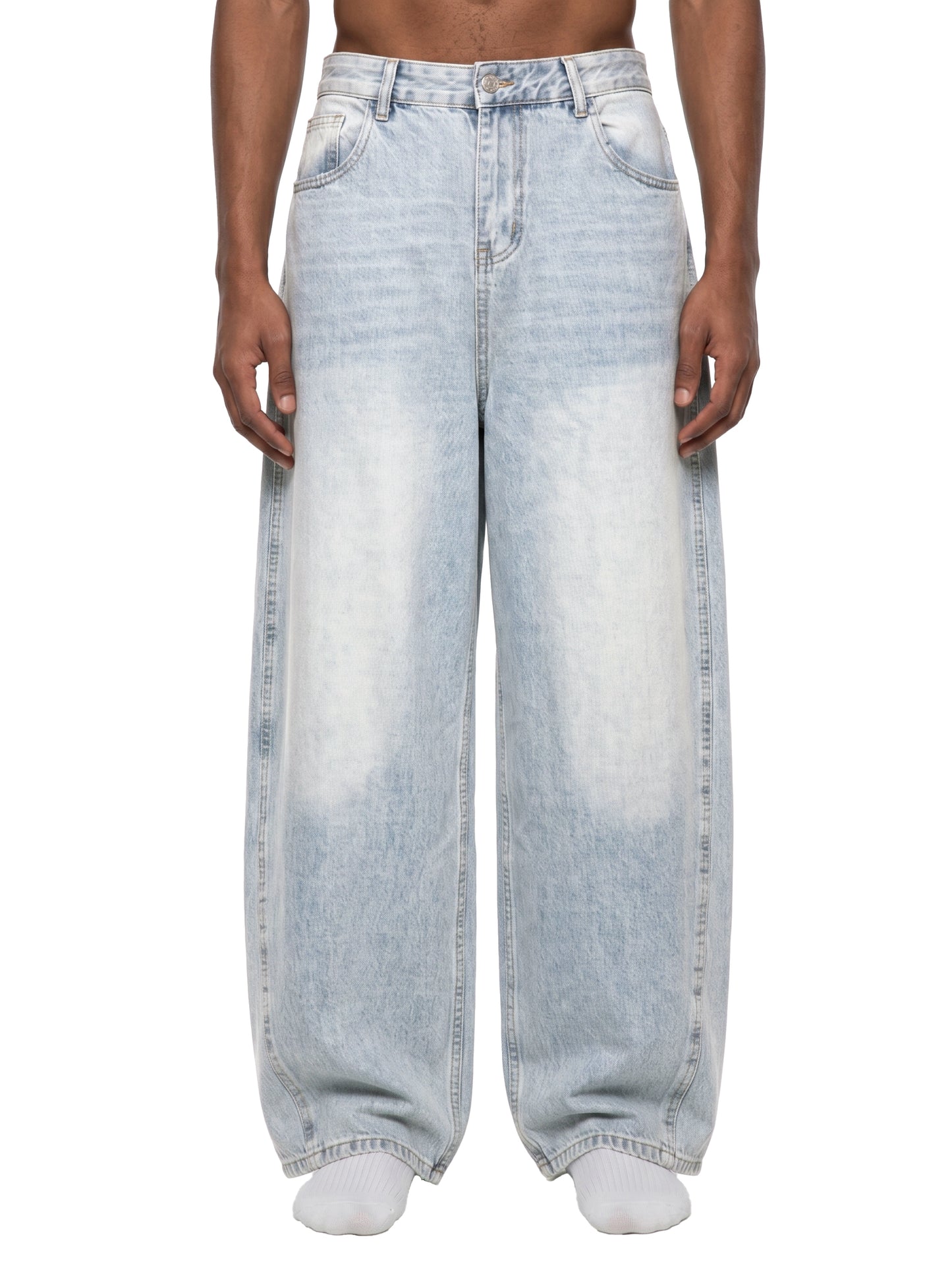 Saint Luciel Men's Vintage Wash Sunfade Barrel Leg Jeans