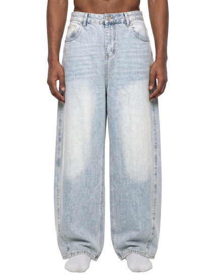 Saint Luciel Men's Vintage Wash Sunfade Barrel Leg Jeans