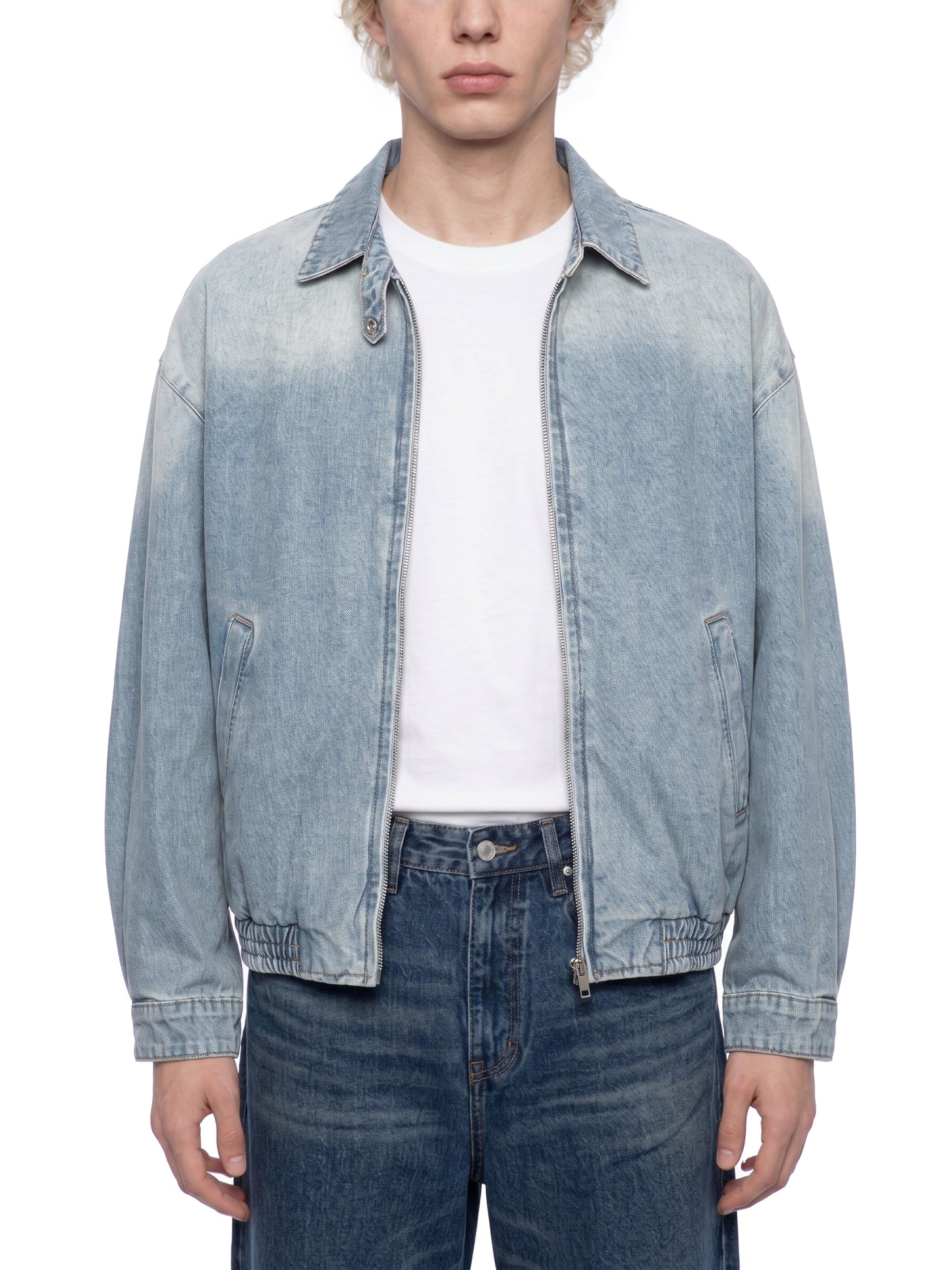 Saint Luciel Vintage Wash Full-Zip Denim Jacket