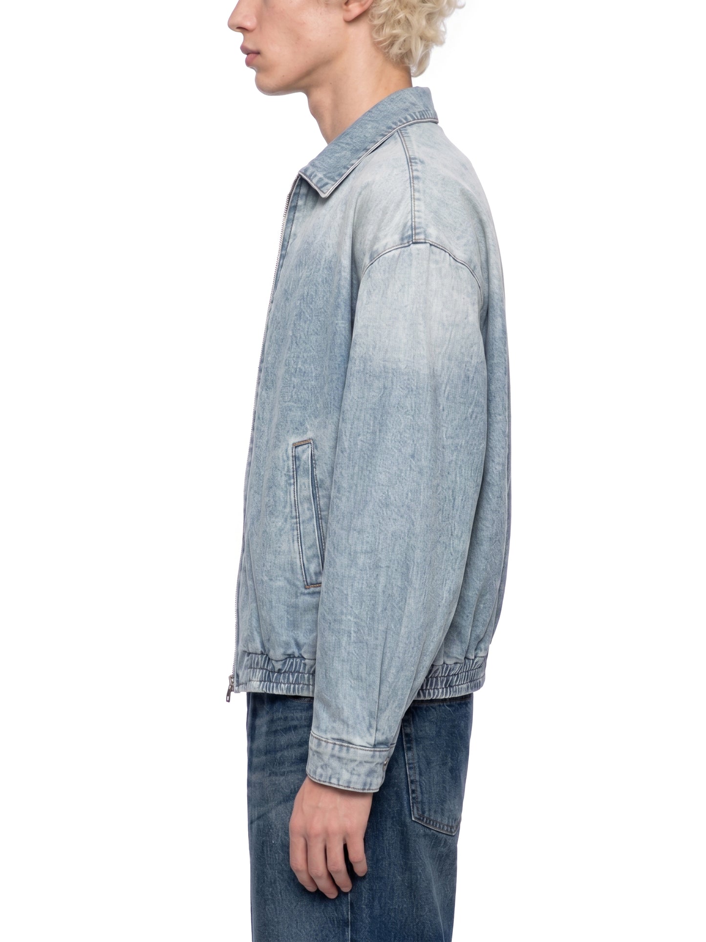 Saint Luciel Vintage Wash Full-Zip Denim Jacket