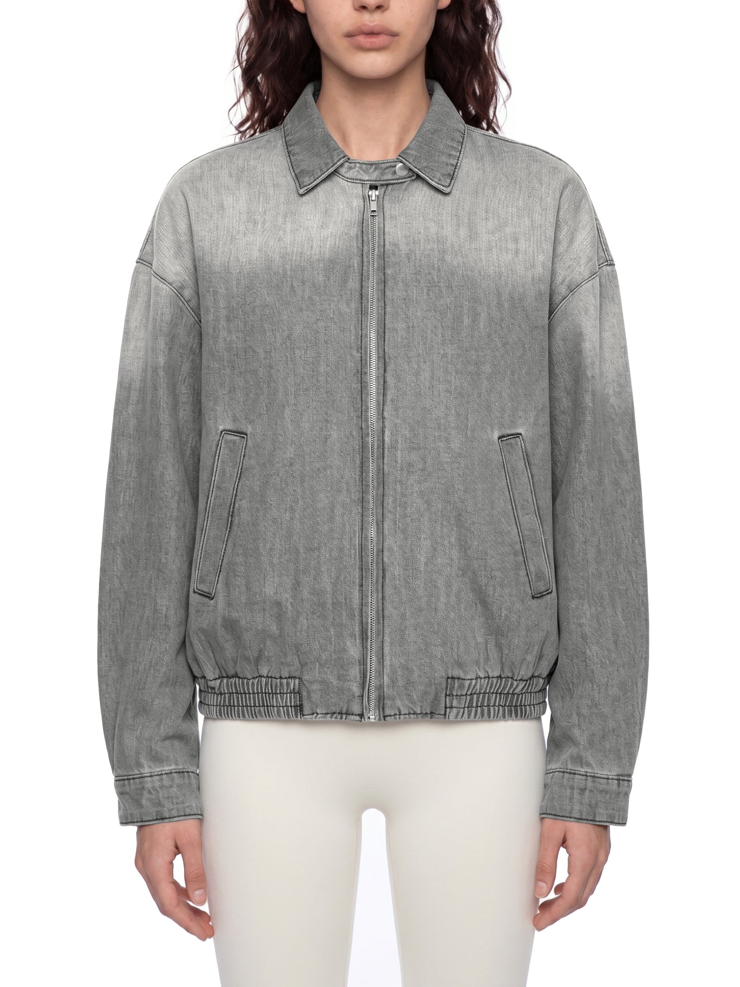 Saint Luciel Vintage Wash Full-Zip Denim Jacket