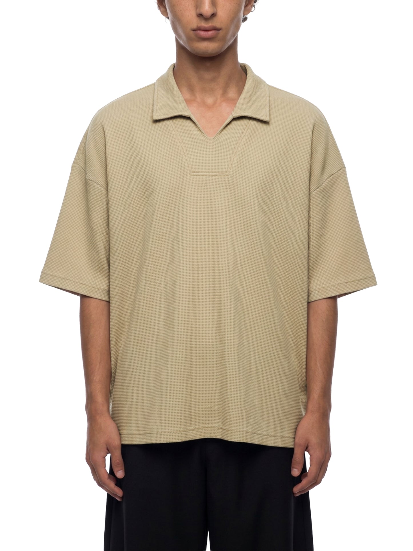 Saint Luciel Waffle Boxy Polo Shirt