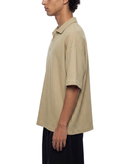 Saint Luciel Waffle Boxy Polo Shirt