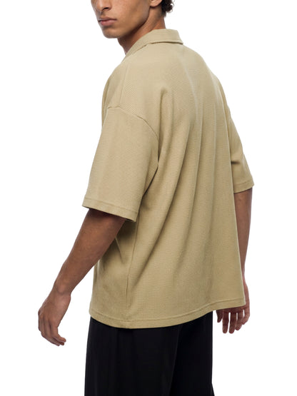 Saint Luciel Waffle Boxy Polo Shirt