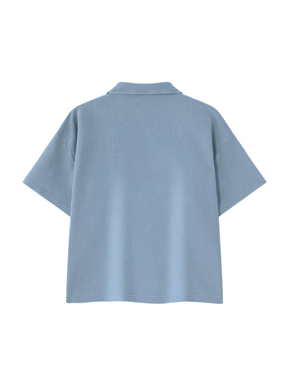 Saint Luciel Waffle Boxy Polo Shirt