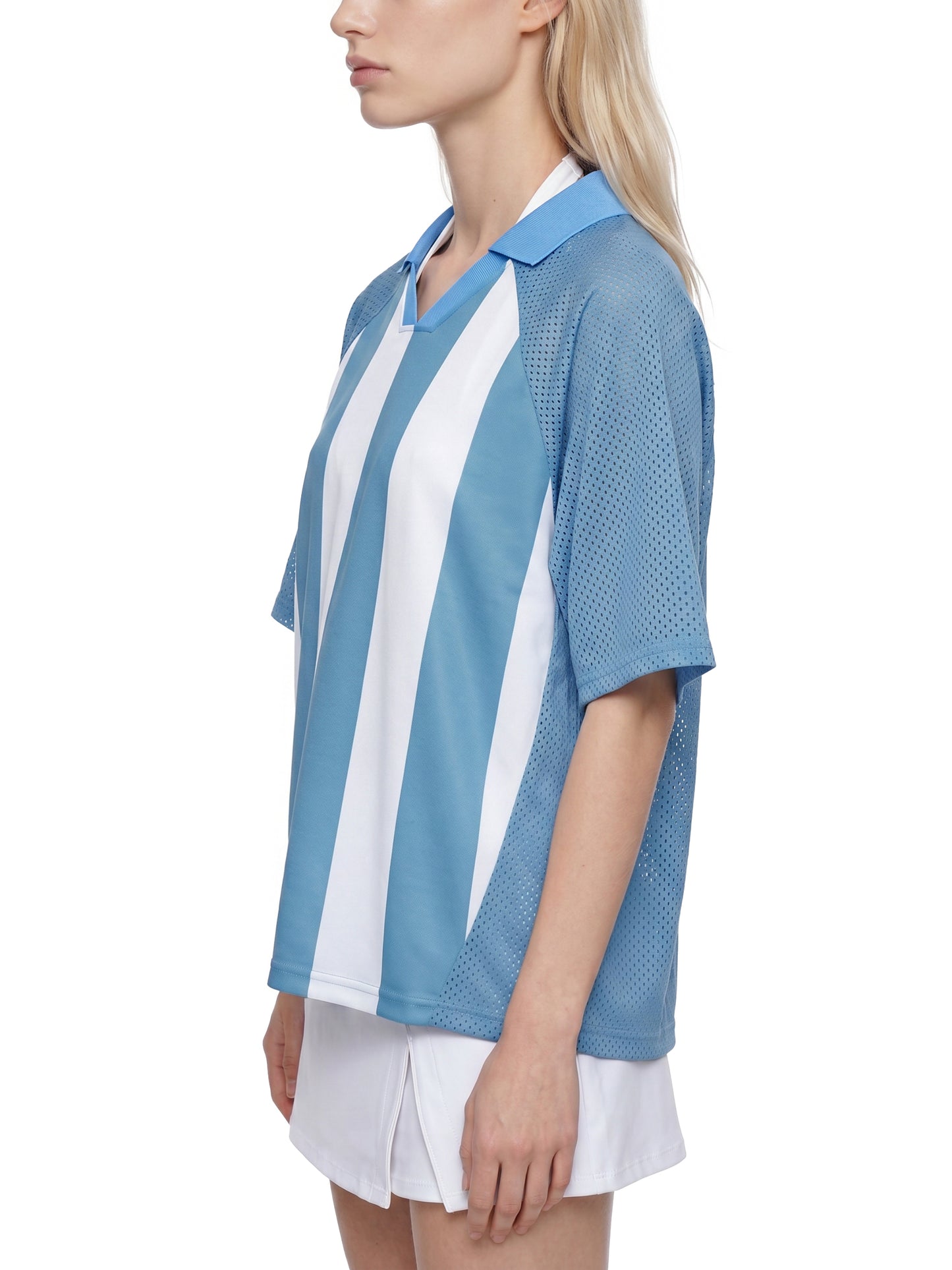Saint Luciel Striped Mesh Boxy Soccer Jersey