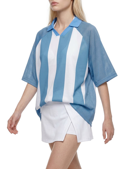 Saint Luciel Striped Mesh Boxy Soccer Jersey