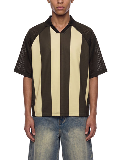 Saint Luciel Striped Mesh Boxy Soccer Jersey