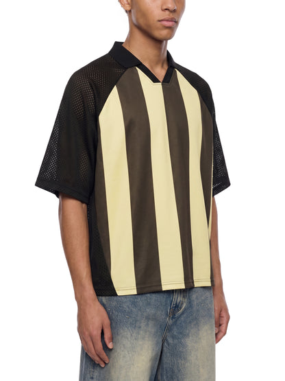 Saint Luciel Striped Mesh Boxy Soccer Jersey