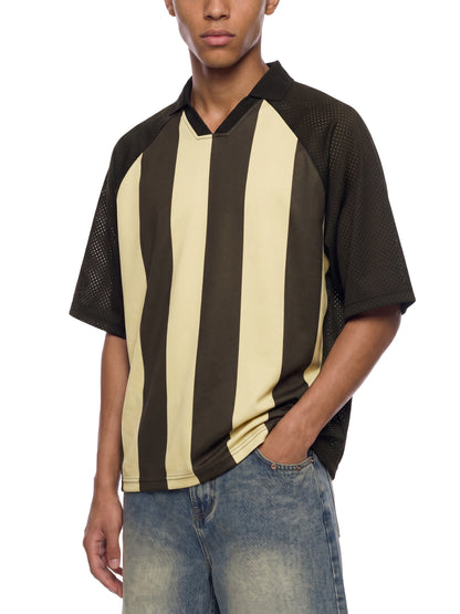 Saint Luciel Striped Mesh Boxy Soccer Jersey
