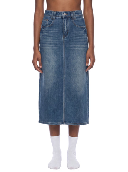 Saint Luciel Women’s Vintage Wash Denim Skirt