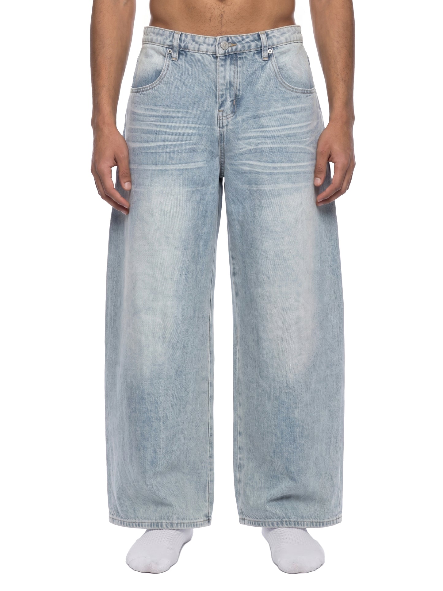 Saint Luciel Men’s Enzyme Wash Wide Leg Jeans