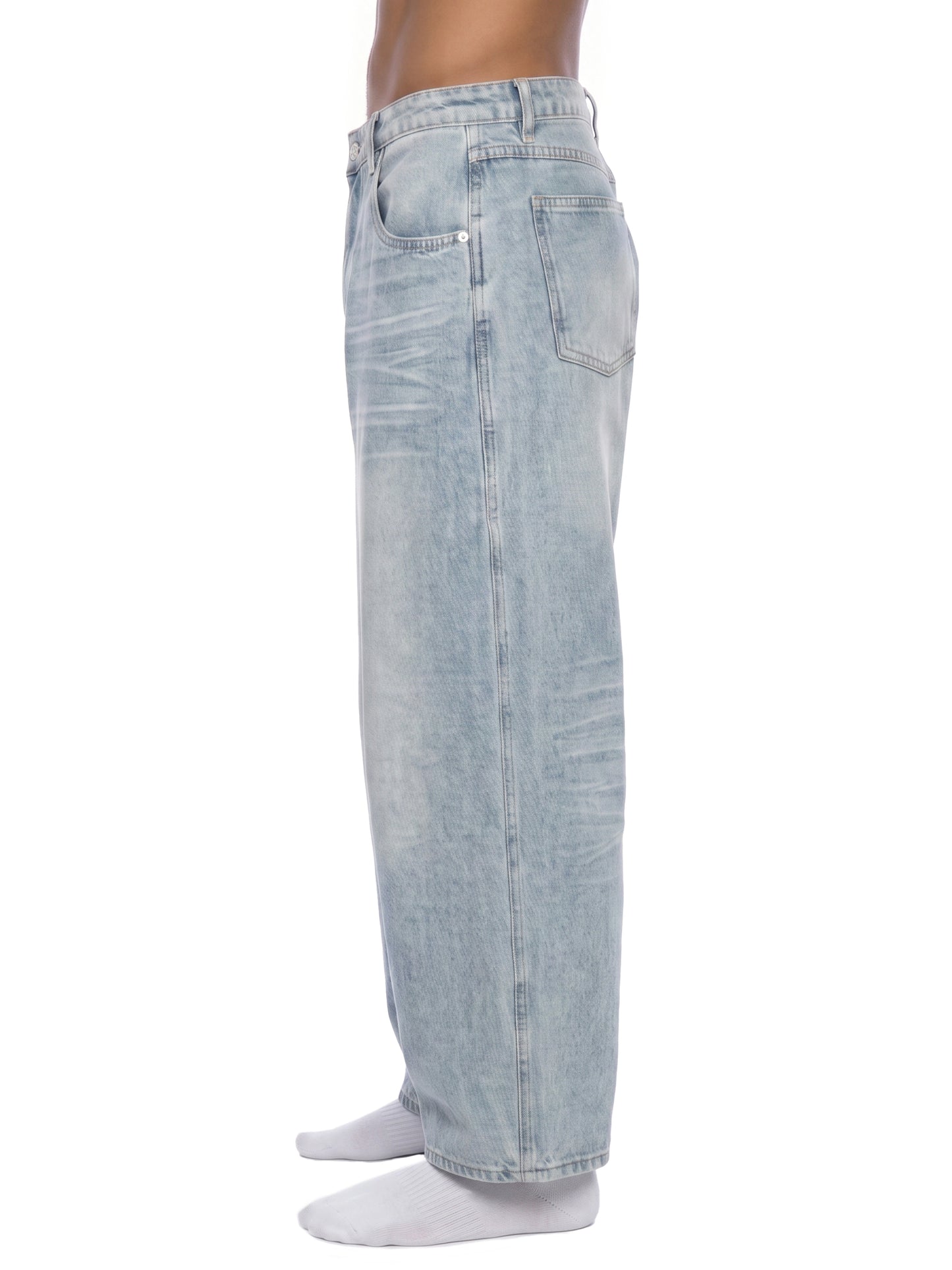 Saint Luciel Men’s Enzyme Wash Wide Leg Jeans