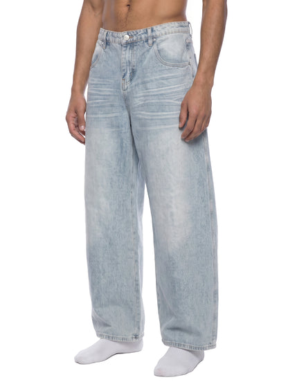 Saint Luciel Men’s Enzyme Wash Wide Leg Jeans