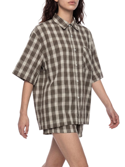 Saint Luciel Boxy Plaid Short Sleeve Shirt