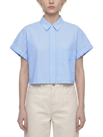 Saint Luciel Women’s Striped Boxy Cropped Shirt