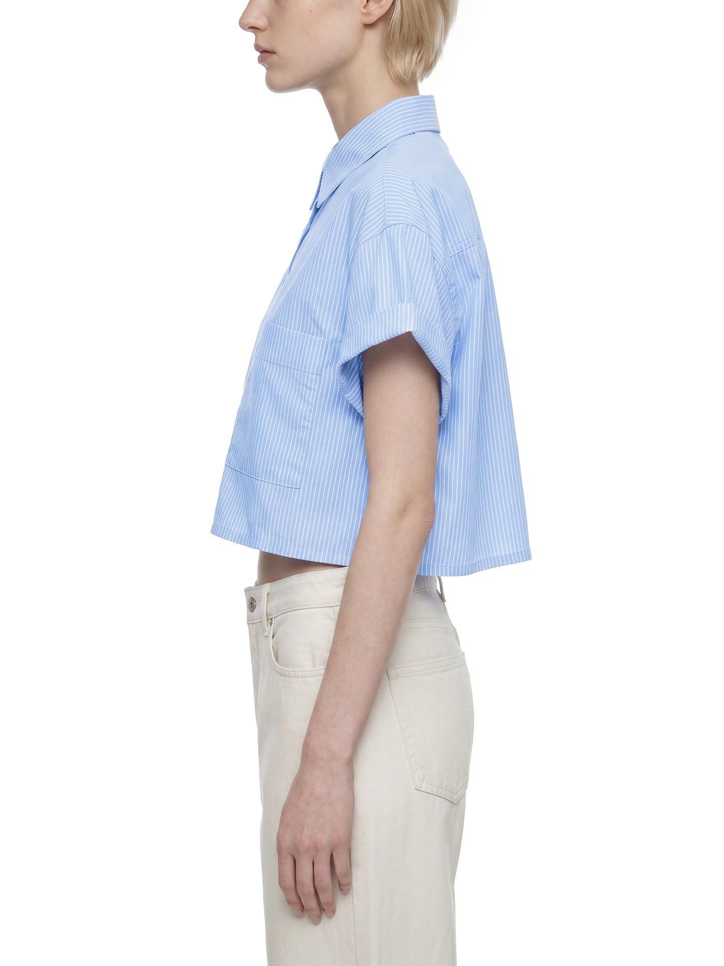 Saint Luciel Women’s Striped Boxy Cropped Shirt