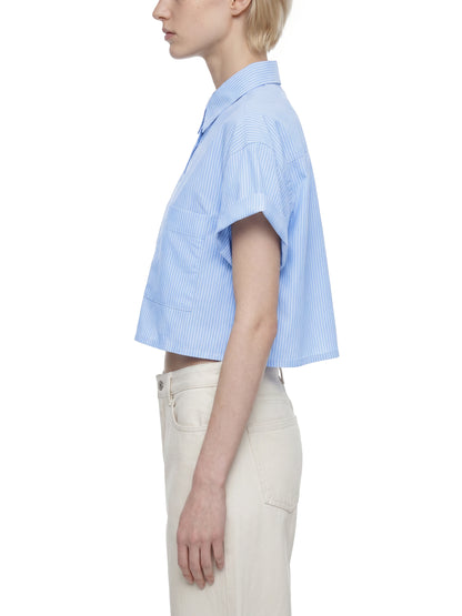 Saint Luciel Women’s Striped Boxy Cropped Shirt