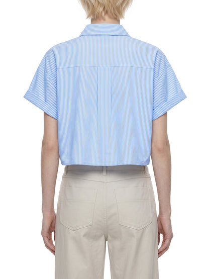 Saint Luciel Women’s Striped Boxy Cropped Shirt