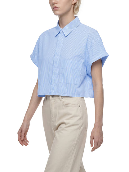 Saint Luciel Women’s Striped Boxy Cropped Shirt