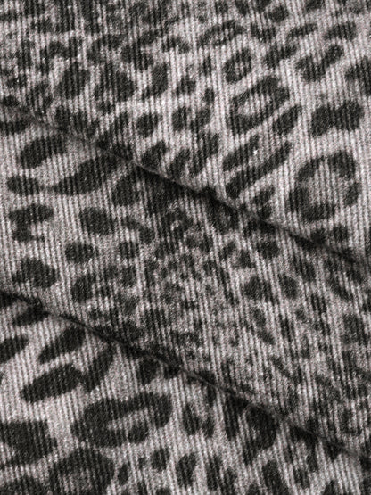Saint Luciel Vintage Wash Leopard Wide Leg Jeans