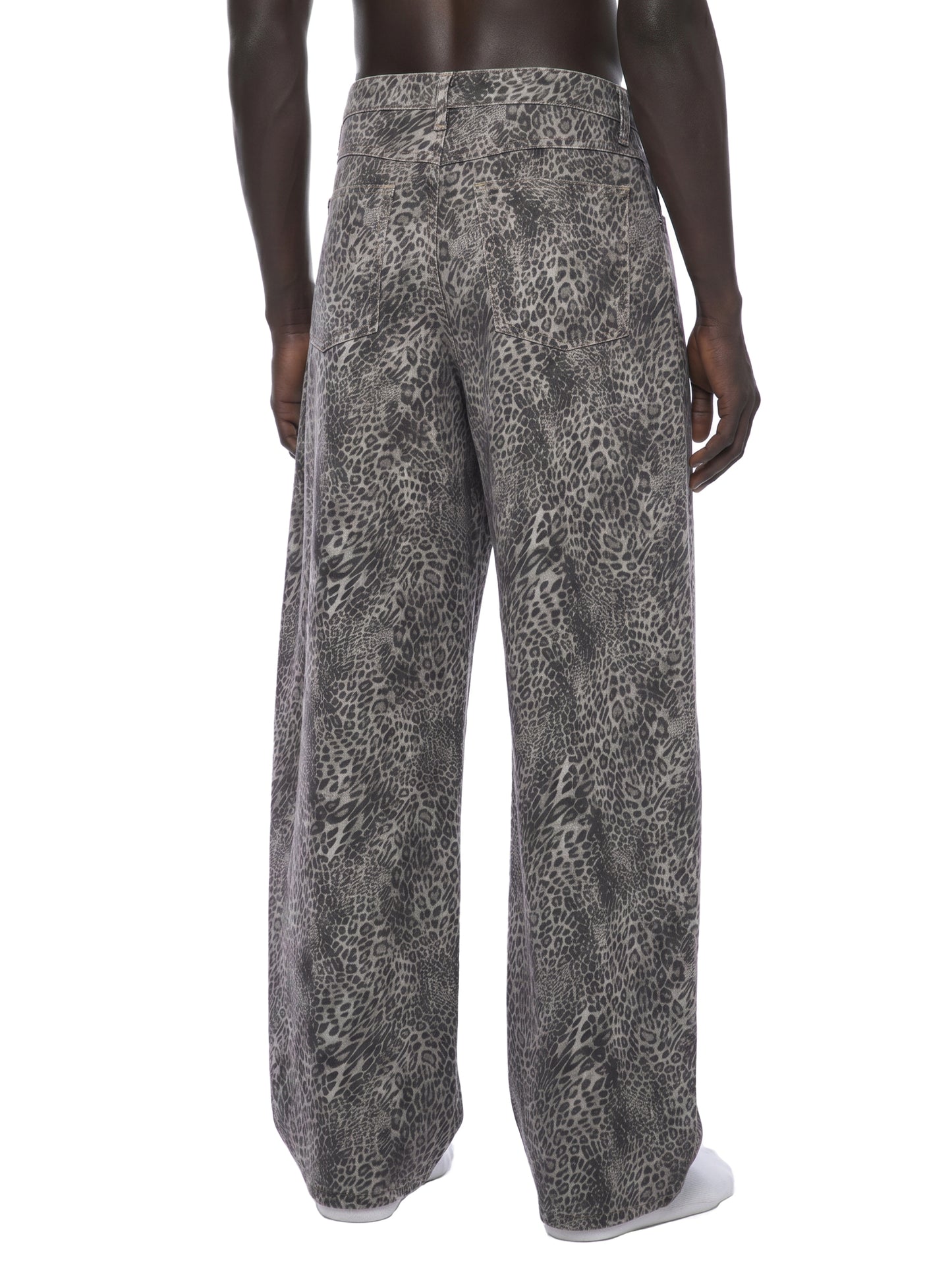 Saint Luciel Vintage Wash Leopard Wide Leg Jeans