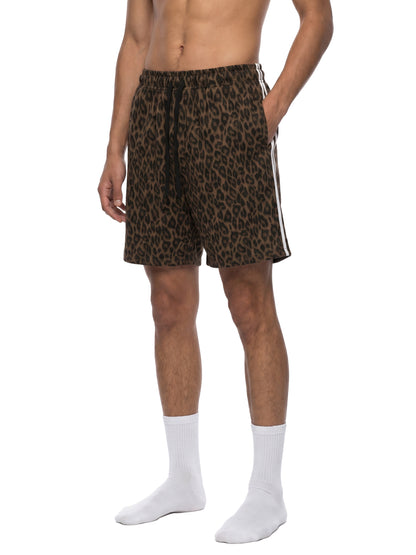 Saint Luciel Heavyweight Leopard Drawstring Shorts
