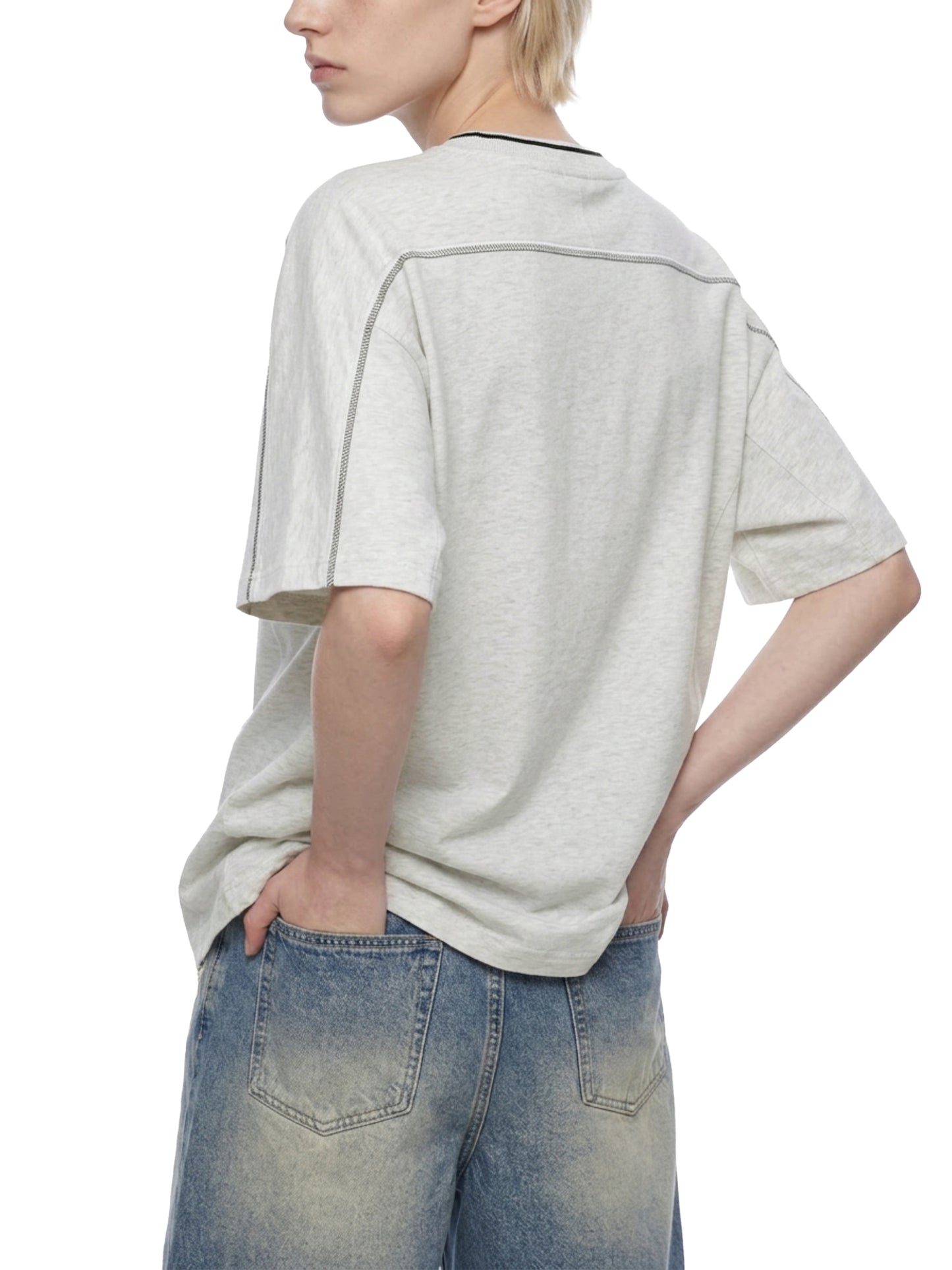 Saint Luciel Oversized Contrast Tape T-Shirt
