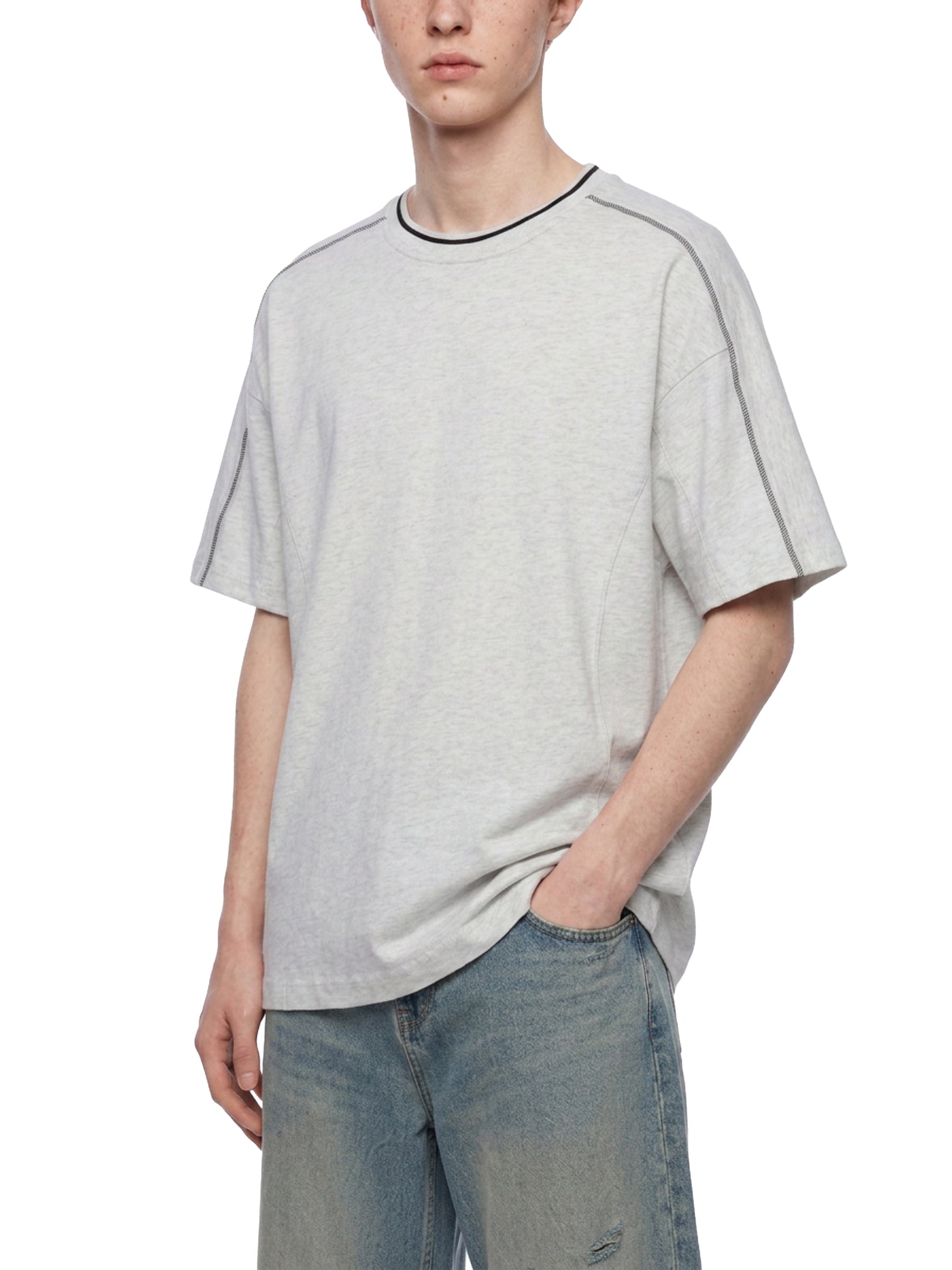 Saint Luciel Oversized Contrast Tape T-Shirt