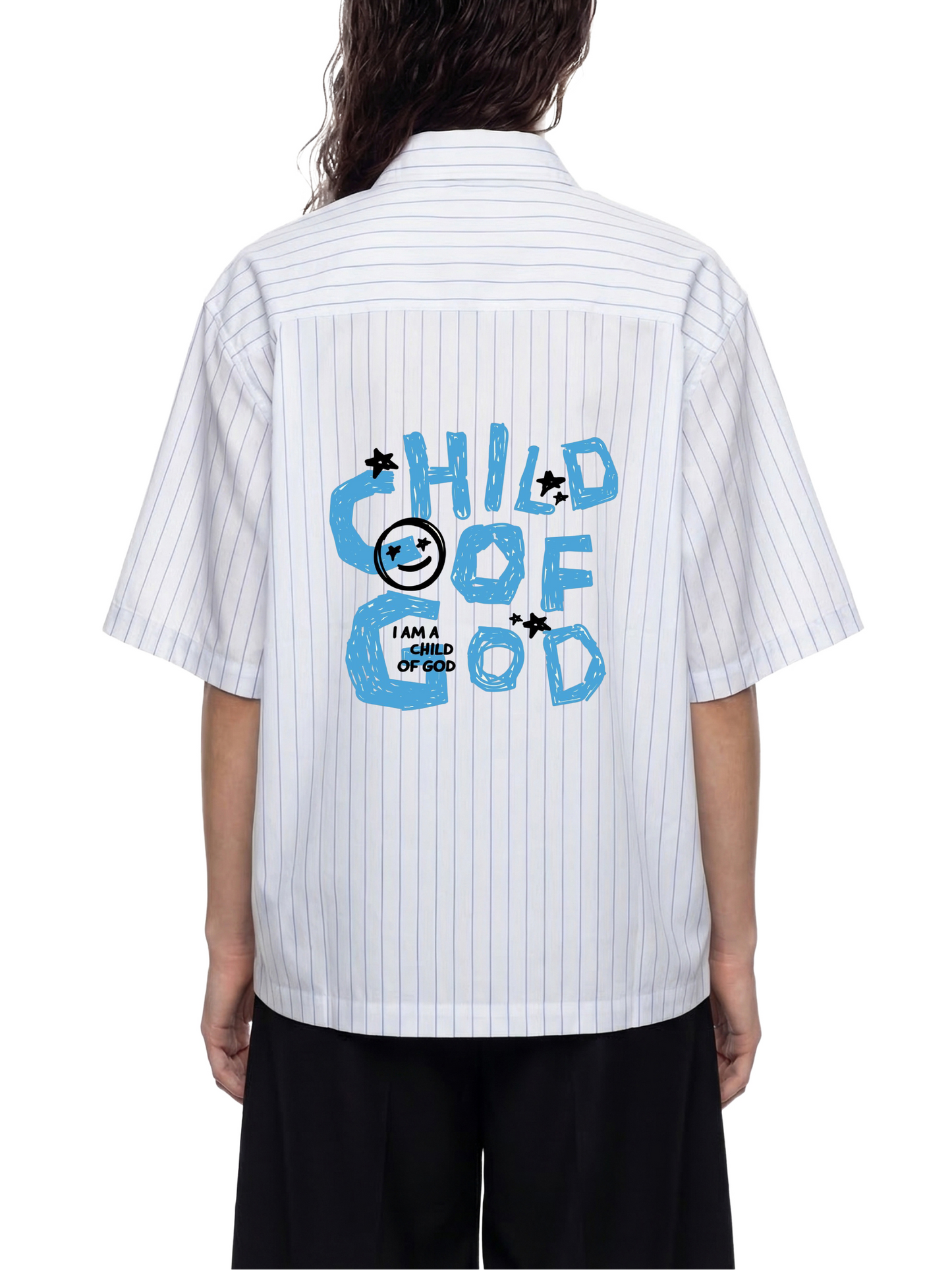 Saint Luciel (Child of God) Striped Boxy Button-Up Shirt