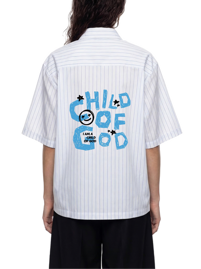 Saint Luciel (Child of God) Striped Boxy Button-Up Shirt