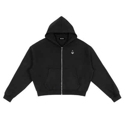Saint Luciel Fleece Zip-Up Boxy Hoodie