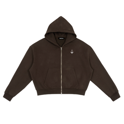 Saint Luciel Fleece Zip-Up Boxy Hoodie