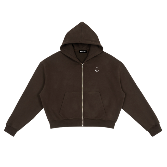 Saint Luciel Fleece Zip-Up Boxy Hoodie